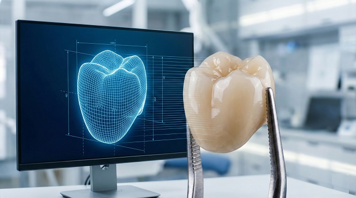طراحی دیجیتال روکش ایمپلنتی با نرم‌افزار CAD در لابراتوار دندانپزشکی