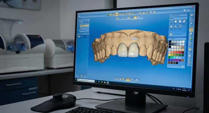 نتیجه نهایی درمان با روکش ایمکس روی دندان‌های جلو