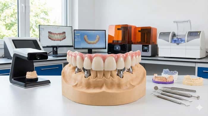 پروتز ایمپلنتی ساخته شده در لابراتوار دیجیتال دندانسازی