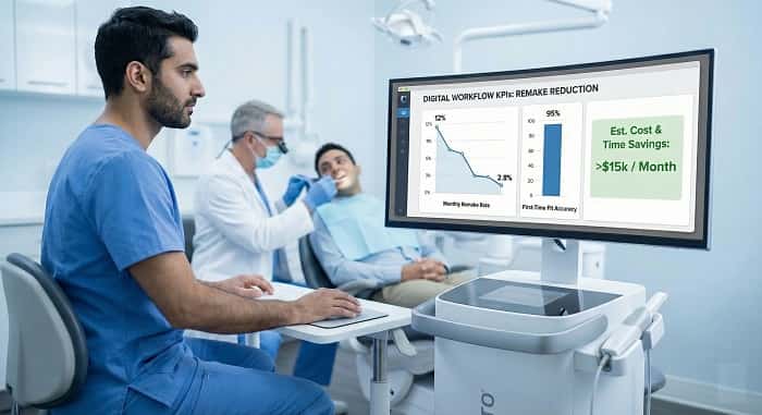 کاهش ریمیک و کارهای اصلاحی در کلینیک دیجیتال با تکنسین اسکن در محل