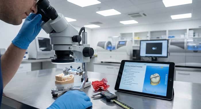 کنترل کیفی و نهایی‌سازی (QC) در لابراتوار دندانپزشکی