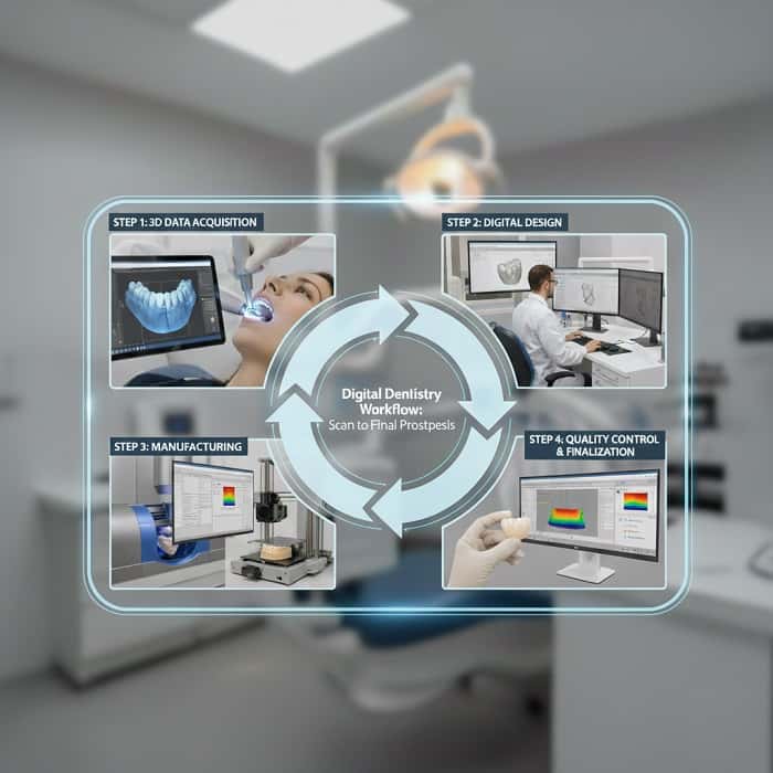 فرآیند دیجیتال از اسکن تا ساخت پروتز