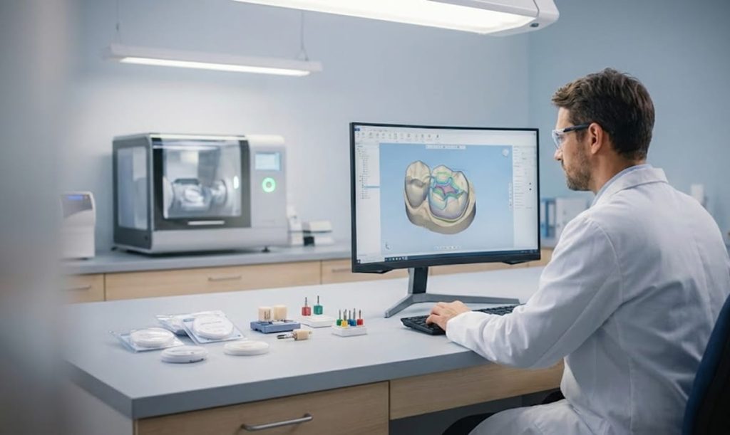 آموزش نرم‌افزار CAM برای تراش روکش دندانی