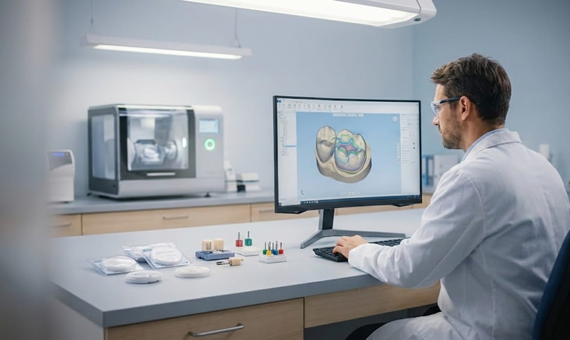 آموزش نرم‌افزار CAM برای تراش روکش دندانی؛ از تنظیم تا اجرای تراش