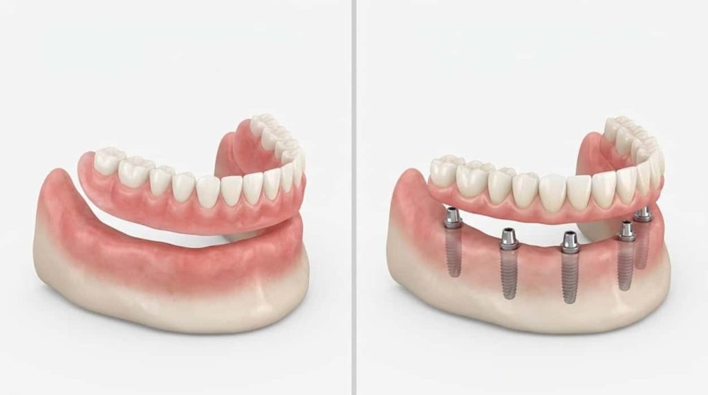 ایمپلنت بدون جراحی در فک بی‌دندان