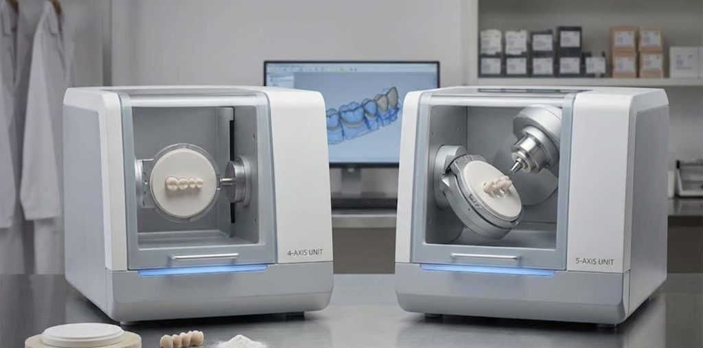 تفاوت دستگاه ۴ محوره و ۵ محوره در لابراتوار دندانسازی