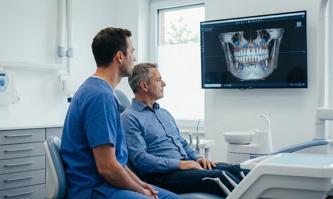 طراحی فول‌آرچ دیجیتال؛ بازسازی کامل فک با دقت و برنامه‌ریزی سه‌بعدی